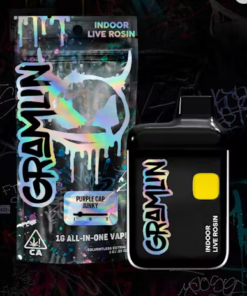 Gramlin indoor live rosin Purple Cap Junky 1g all in one vape